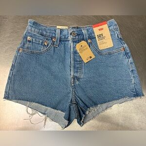 Levi's 501® Original Fit High-Rise Women's Distressed Jean Shorts - Size 25 NWT